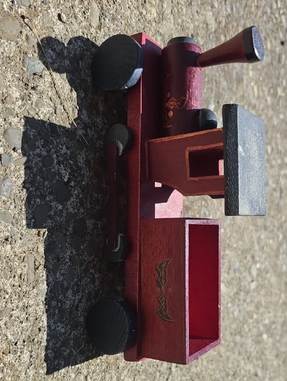 Vintage Wooden Red Toy Train Engine